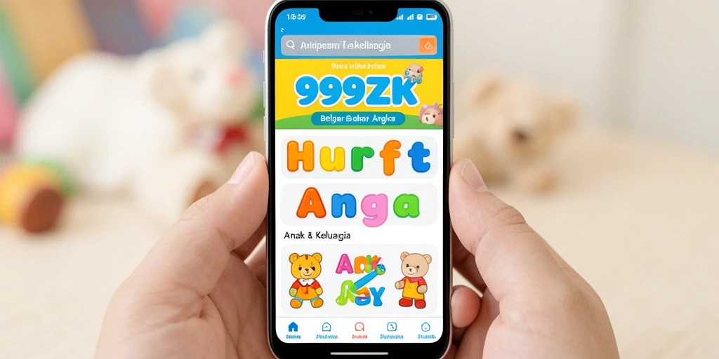 Tampilan intuitif dan ceria dari aplikasi Belajar Huruf Angka.