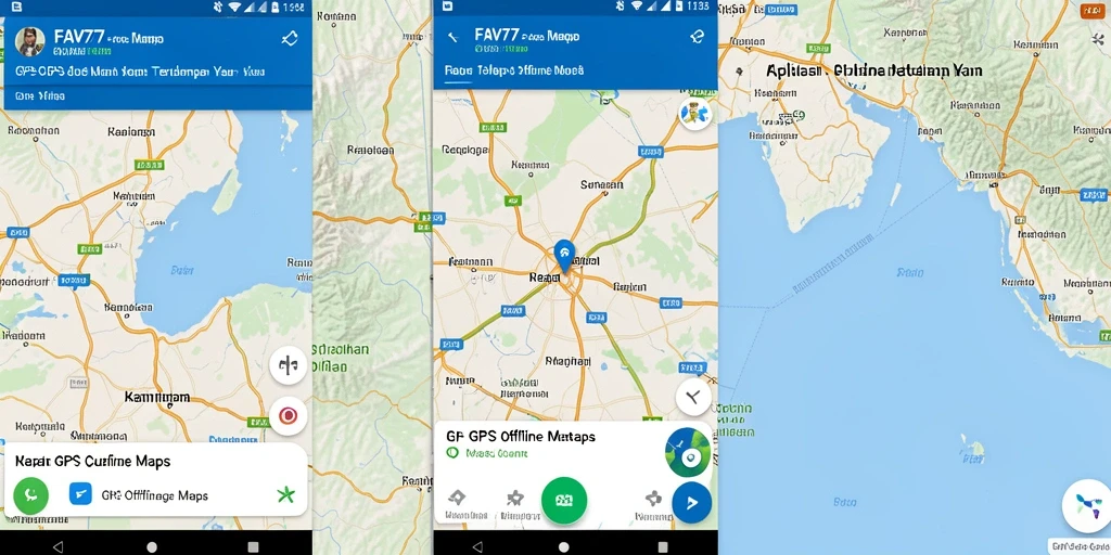 Antarmuka FAV77 yang intuitif untuk navigasi GPS Offline Maps.