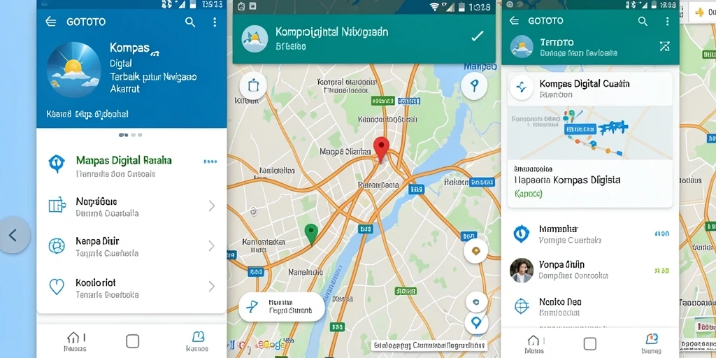 Antarmuka sederhana dan intuitif dari aplikasi Kompas Digital GOTOTO.