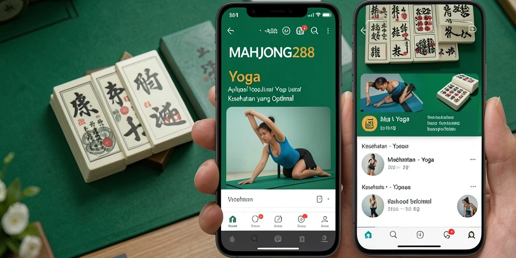 Antarmuka aplikasi MAHJONG288 yang sederhana dan fungsional untuk latihan yoga.