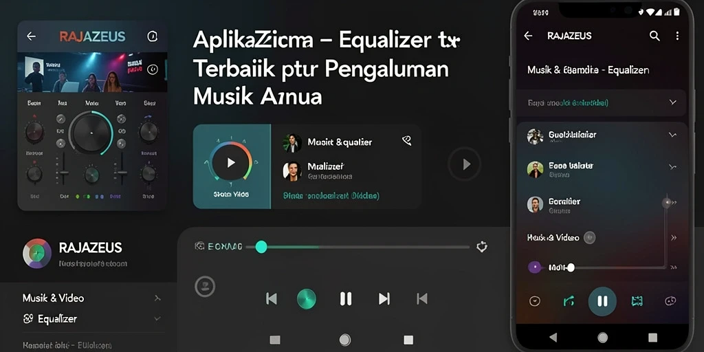Tampilan antarmuka aplikasi RAJAZEUS untuk pengaturan Equalizer.