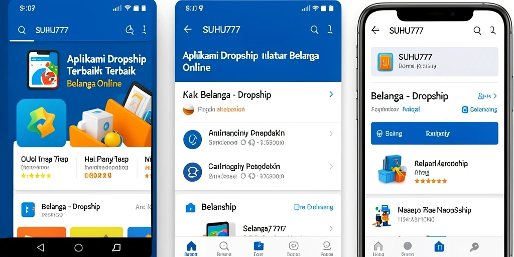 Tampilan antarmuka SUHU777 untuk pengalaman dropship yang mudah dan cepat.