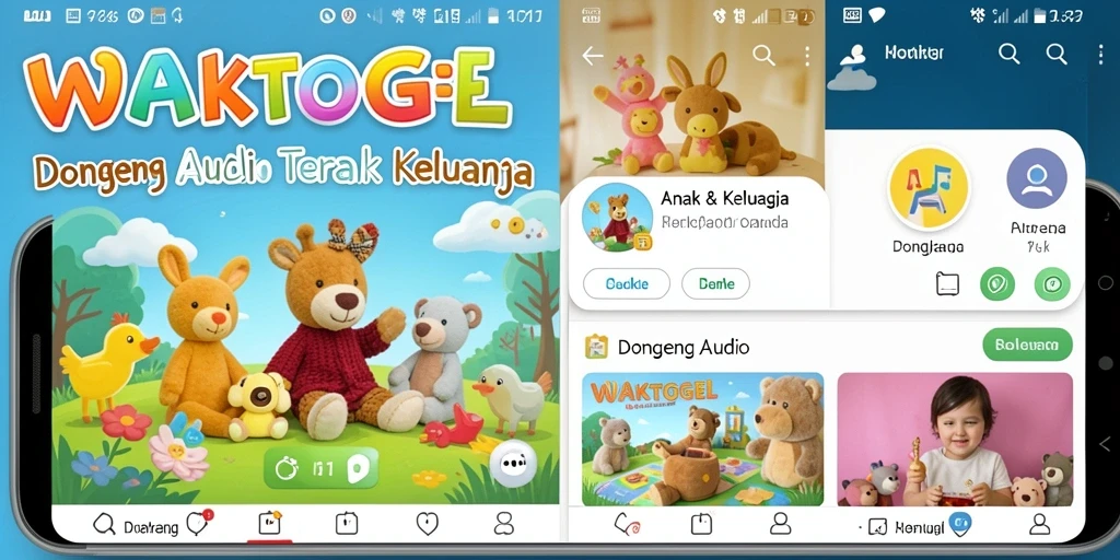 Antarmuka WAKTOGEL yang menarik dan ramah anak.