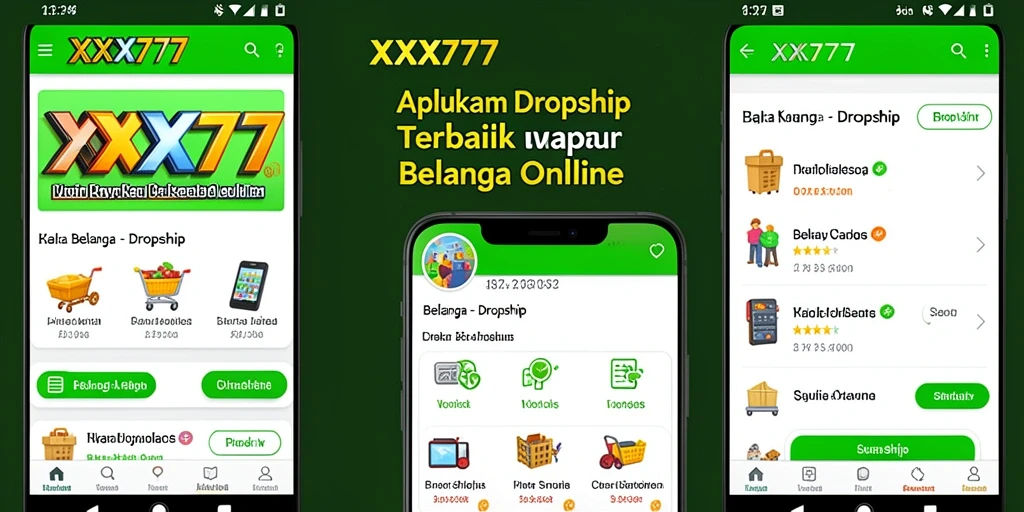 Antarmuka aplikasi XXX777 menampilkan berbagai produk dropship yang menarik.