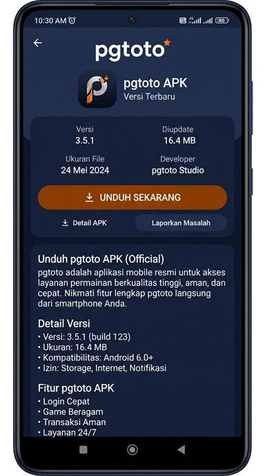 Panduan Unduh dan Instal APK pgtoto di Android